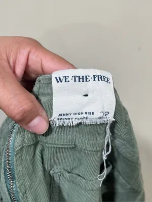 NWT olive green We The Free by Free People pull-on corduroy pants size 28 thumbnail 13