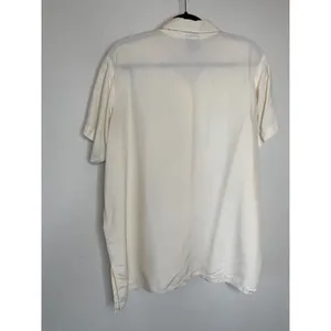 Cream Jacque & Koko Silk Short Sleeve Button Up Shirt Sz 18/20 thumbnail 6