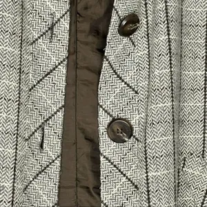 Halogen Herringbone Wool Blend Cape Coat Womens L Brown Plaid Academia Poncho thumbnail 5