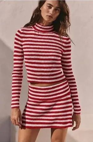 Free People NWOT Free-est Super Stripe Sweater Set, size small thumbnail 1