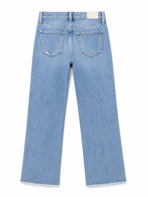 Paige Colette Crop Flare Jeans Womens 24 Light Blue Distressed thumbnail 2