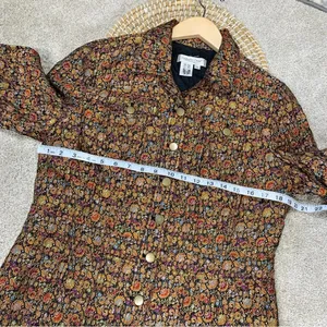 Coldwater Creek Tapestry Multicolor Brocade Jacquard Button Front Top Jacket M thumbnail 14