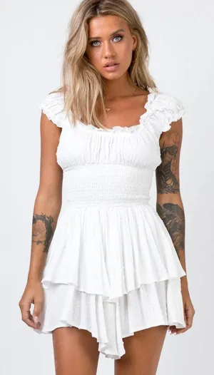 Princess Polly Love Galore Romper White thumbnail 4