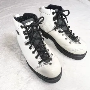 Vintage Y2K Lugz White Leather Combat Boots Women’s Size 8.5 thumbnail 3