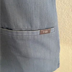 FIGS Scrub Top XXS Light Blue V-Neck Technical Collection Short Sleeve Pockets thumbnail 3