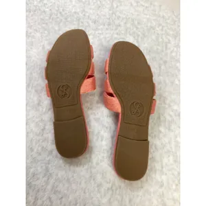Sam and Libby Reyes‎ Coral Pink Slide Sandals Silver Buckle Flat Shoes Womens 9 thumbnail 6