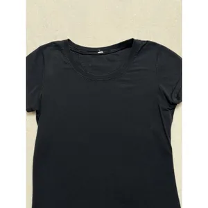 Lululemon Women's Hold Tight Short Sleeve Shirt Black Ribbed Modal Tee Sz 4/6 thumbnail 2