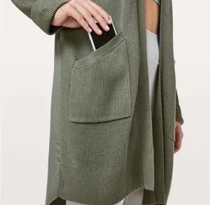 Lululemon Athletica Olive Green Open Front Cardigan Sweater thumbnail 3