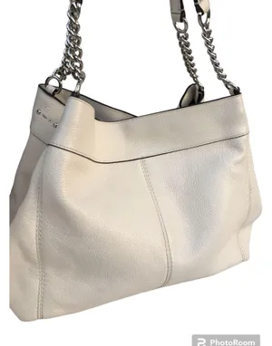 Coach Lexy Floral Pebble Leather Chain Shoulder Bag Purse Cream Flowers Large thumbnail 2