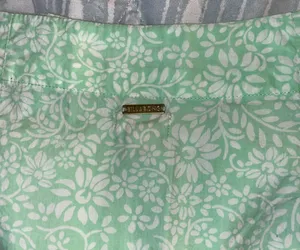 Billabong XS Mint Green White Floral Cotton Mini Skirt Side Zip Beach Boho thumbnail 5