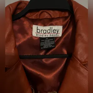 Bradley Bayou 100% Leather Jacket Womens Burnt Orange Quilted Full Zip Pockets thumbnail 5