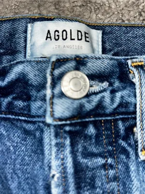 Agolde Women's Straight Leg Distressed Blue Jeans thumbnail 3