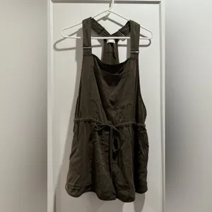 Aritzia Wilfred Free Beatriz Green Overalls Romper‎ Size L thumbnail 2