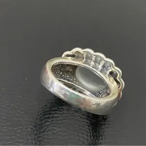 Vintage 925 Signed Sterling Silver Chalcedony Natural Stone Ring Size 6.5 thumbnail 10