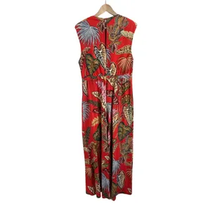 Farm Rio Red Tropical‎ Wide Leg Jumpsuit Size Large NWT Resort Wear thumbnail 2