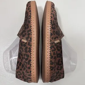 Toms Loafers Alpargata Slip On Brown Black Suede Leopard Print Flats Casual 8 thumbnail 5