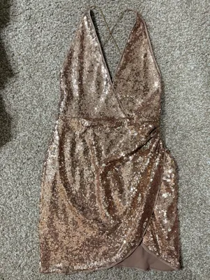 Gold Sequin Mini Dress thumbnail 3