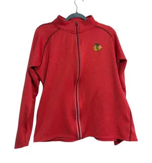 NHL Chicago Blackhawks Full Zip Jacket Sporty Red Thumbhole XL Gorpcore thumbnail 1