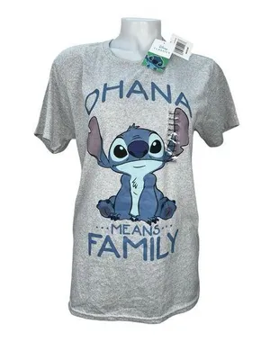 Disney Gray Short Sleeve Tee with Stitch Design size Medium New blue and gray thumbnail 1