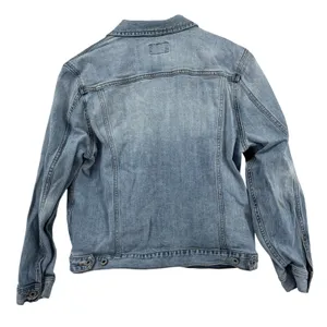 Lucky Brand Tomboy Denim‎ Trucker Jean Jacket Light Blue Wash Women L Pockets thumbnail 3