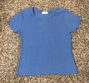 Full Tilt blue lettuce edge baby tee thumbnail 1