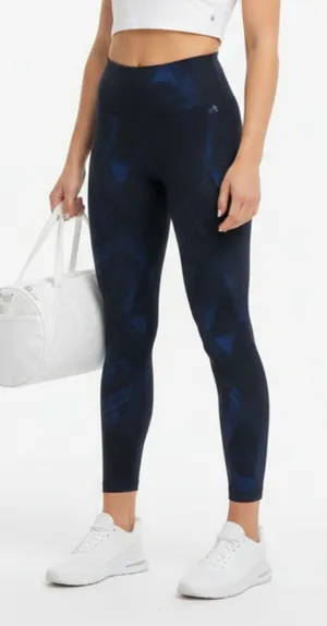 Lululemon Black & Blue Print High Rise Full Length Leggings Pants 8 thumbnail 1