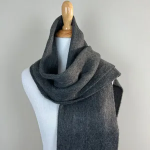Lucky Brand Heather Dark Grey Brushed Knit‎ Fringe Long Scarf Soft Wrap New NWT thumbnail 3