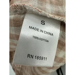 Grace + Karma Plaid Pintuck Blouse Sz S Rust Tan Cotton Country Chic Western thumbnail 8