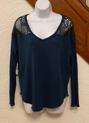 ‎NWT free people top with lace thumbnail 1