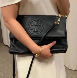 Tory Burch Bombe envelope fold pebbles leather crossbody purse bag thumbnail 2