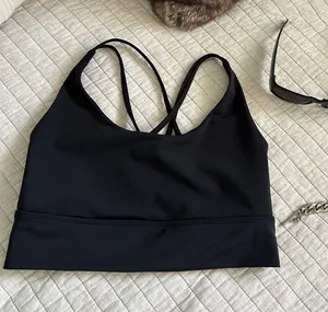 Onzie yoga black workout strapy back sport bra L thumbnail 1