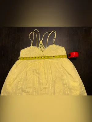 Urban Outfitters Yellow Lace-Detail Spaghetti Strap Cami with pockets thumbnail 10