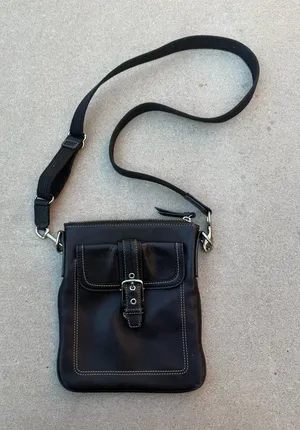 Classic Black Leather Satchel Bag Multi thumbnail 1