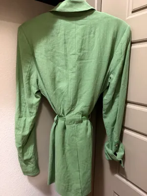 Free People Olivia Green Linen Blazer thumbnail 3