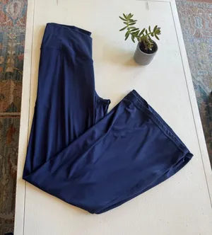Aerie navy flare leggings with fold over waist sz XL thumbnail 1