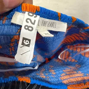 Abel The Label XS Maxi Dress Blue Orange Floral Smocked Strapless‎ Wedding Guest thumbnail 7