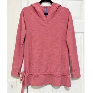 KUHL Pink Heather Hooded Pullover Tunic Sweatshirt Thumbholes Women's Small thumbnail 2