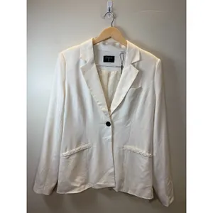 Tahari Blazer Jacket Women 10 Toasted Beige Single Button Office Professional thumbnail 3