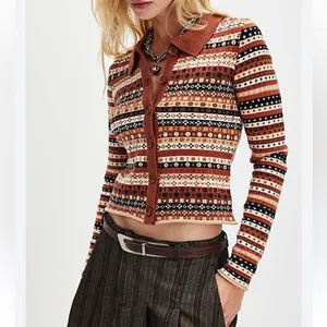 NWT Free People Oak And Pine Cardigan in Brown thumbnail 2