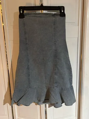 Blue Blush Denim Strapless Dress thumbnail 1
