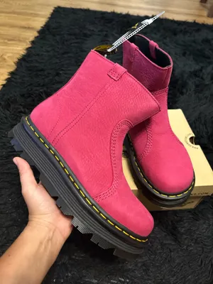 DR MARTENS Zebzag Rigger fuchsia leather boots shoes women’s 8 new thumbnail 8