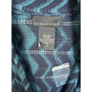 NWOT Attention Womens Cardigan Sweater Large 3/4 Sleeve Knit Open Blue‎ Tie thumbnail 4