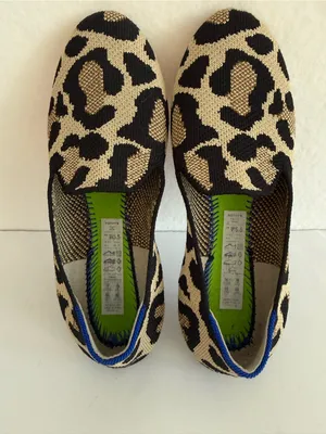 Rothy’s The Almond Toe Loafer Retired Desert Cat Leopard Print Knit Flats 5.5 thumbnail 8
