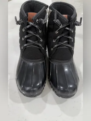 Nautica Black Quilted Short Rain Boots thumbnail 3