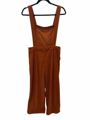 Cider Terracotta Corduroy Wide Leg Jumpsuit Orange Overalls M 70s Retro Vibe thumbnail 9