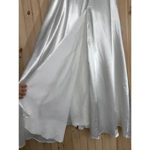 NWT Lulus Greatest Hits White Satin Off-the-Shoulder Maxi Dress Bridal Wedding S thumbnail 6