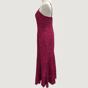 NBD Brielle Lace Midi Dress Raspberry Magenta Pink V-Neck Revolve Cocktail Small thumbnail 3