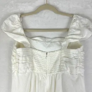Abercrombie Fitch Emerson Cap Sleeve Mini Dress Size Medium White Linen Cotton thumbnail 7