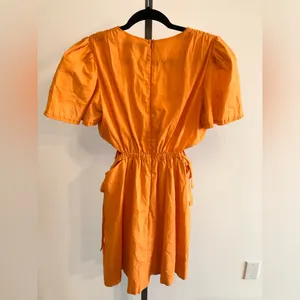 Petal & Pup Orange Sachie Puff Sleeve Cut Out Mini Dress Size US 8 thumbnail 8