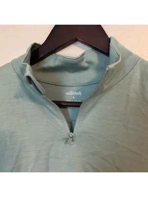 Allbirds Quarter Zip Pullover Natural Run Mid Layer Green Hush Athleisure Casual thumbnail 4